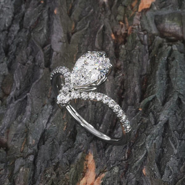 Round Moissanite Diamond Sterling Silver Stud Halo Diamond Earring