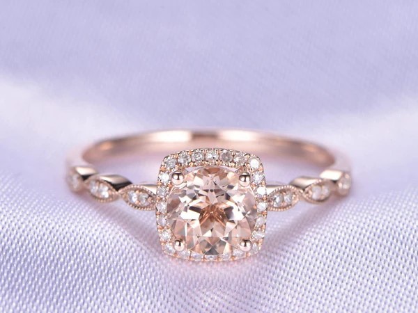 Round Moissanite Solitaire Diamond Engagement Ring