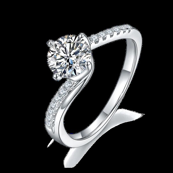 Round Moissanite Diamond Sterling Silver Stud Halo Diamond Earring